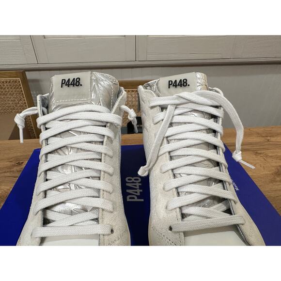 P448 S23 Skate High Top Sneakers Shoes Peony (White) Size 5/5.5 US 35 EU NIB - Picture 5 of 13